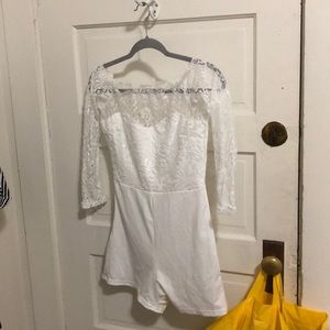 All white lacey romper